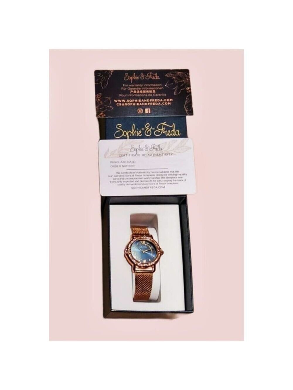 WOMEN'S WATCH SOPHIE & FREDA LUXURY "RENO" BRACELET WITH SWAROVSKI CRYSTALS NEW! - Picture 5 of 5